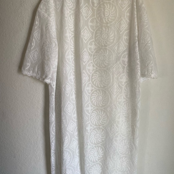 Bloomchic White Lace Kimono Duster Tie Front Long Boho Beach Cardigan 18/20 - Picture 15 of 16